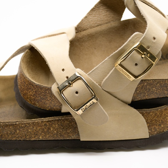 BETULA® by BIRKENSTOCK® Gizeh Sandals Nubuck Leather in Light Tan - Picture 4 of 7